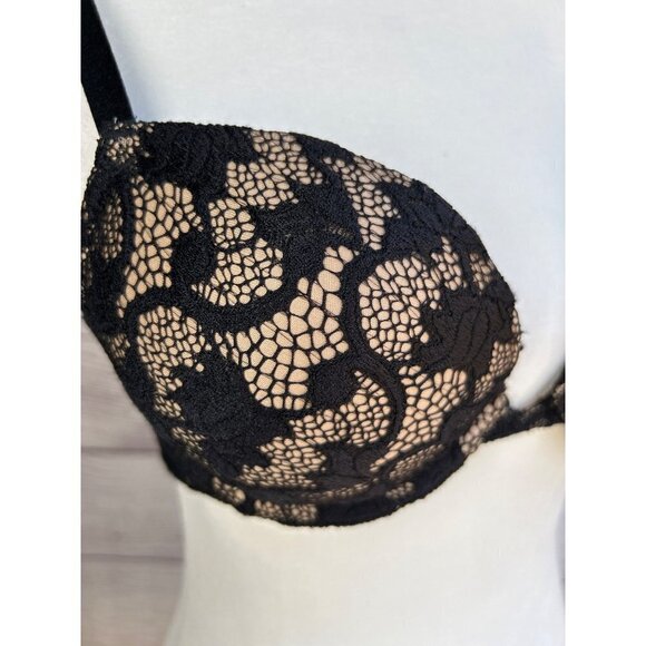 Wacoal Black Lace Overlay Padded Bra Size 34B - Picture 3 of 8